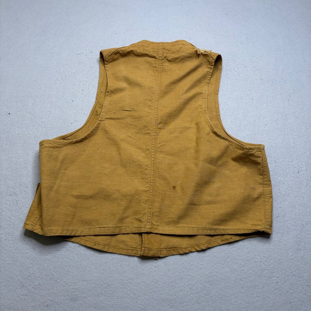 JC Higgins Hunting Vest Womens M Tan Sears Roebuck Vintage Canvas Shell Loops - Picture 3 of 11